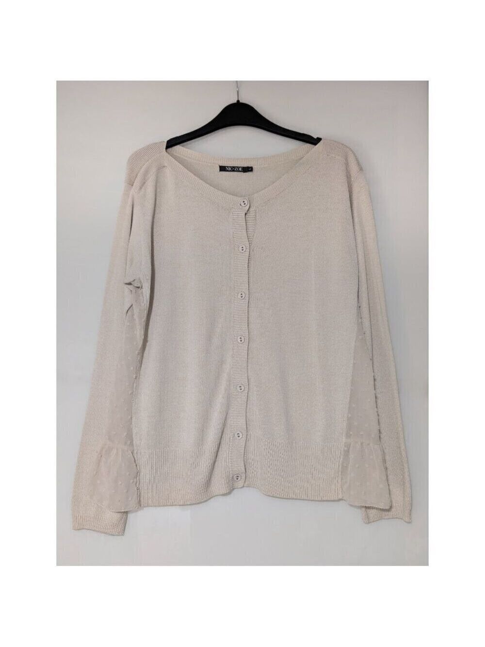 NIC+ZOE | Side Peplum Cardigan In Cream